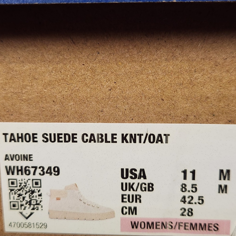Keds Tahoe Suede Cable Knit Oat Womens Platform Sneakers WH67349 Size 11 - Picture 7 of 8